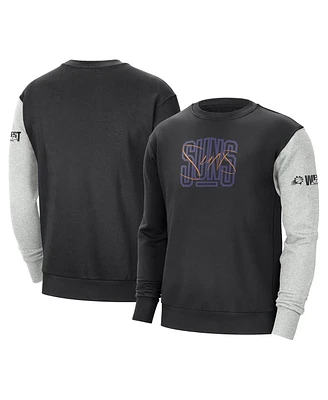 Men's Nike Black, Heather Gray Phoenix Suns Courtside Versus Force & Flight Pullover Sweatshirt