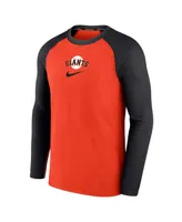 Men's Nike Orange San Francisco Giants Authentic Collection Game Raglan Performance Long Sleeve T-shirt