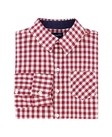 Andy & Evan Baby Boys Maroon Gingham Classic Button-down Shirt