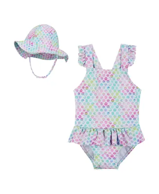 Andy & Evan Baby Girls Baby Bubble w/Hat Set
