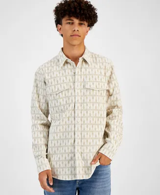 Sun + Stone Men's Yohaan Printed Corduroy Shirt, Created for Macy's
