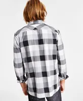 Sun + Stone Men's Burke Regular-Fit Plaid Button-Down Shirt, Created for Macy's