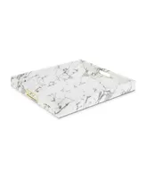 Marble with Gold-Tone Stainless Steel Handles Tray