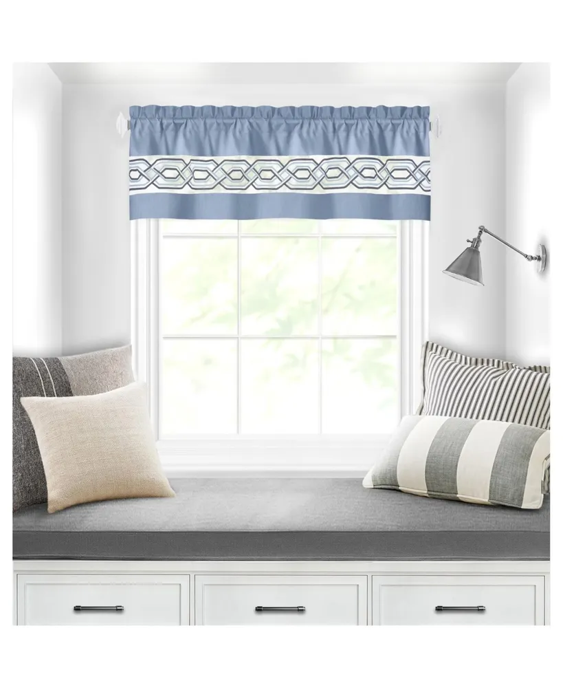 Kate Aurora Pacifico Rod Pocket Embroidered Window Valance Curtain