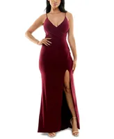 Jump Juniors' Side-Slit Low-Back Jersey Gown