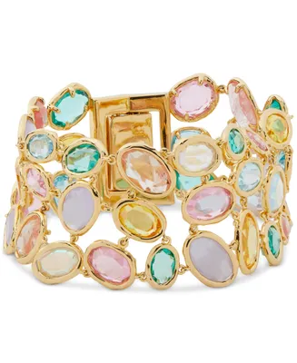 Kate Spade New York Gold-Tone Multicolor Cubic Zirconia Statement Flex Bracelet