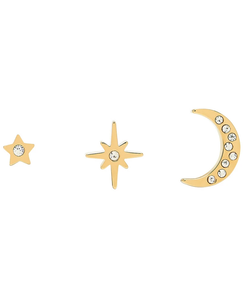 Olivia Burton Celestial North Star Moon 18K Gold-Plated Studs Earring Set - Gold