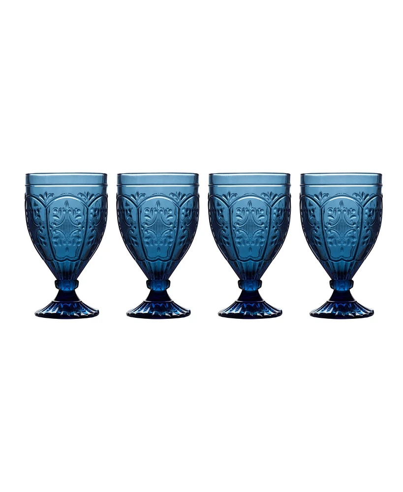 Fitz and Floyd Trestle 12-oz Goblet Glasses 4-Piece Set