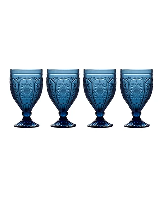 Fitz and Floyd Trestle 12-oz Goblet Glasses 4-Piece Set