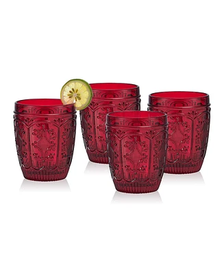 Fitz and Floyd Trestle 10-oz Double Old Fashioned Glasses 4-Piece Set