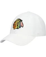 Men's '47 Brand White Chicago Blackhawks Team Clean Up Adjustable Hat