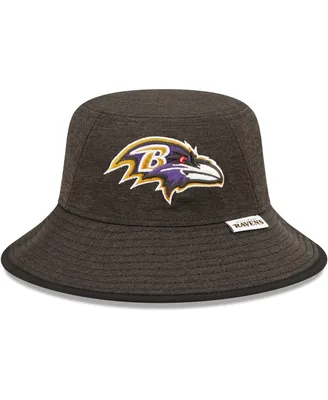 Men's New Era Heather Black Baltimore Ravens Bucket Hat