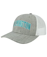 Men's Heather Gray, White Unc Wilmington Seahawks Arch Trucker Snapback Hat