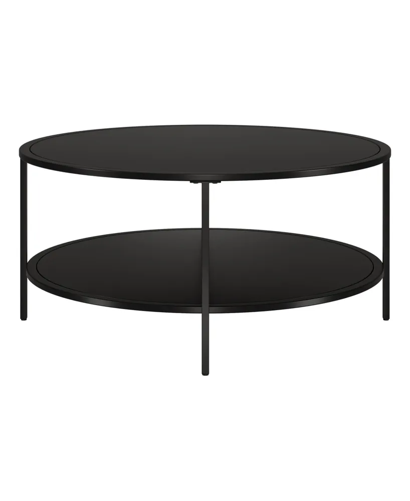 Hudson & Canal Sivil 36" Wide Round Coffee Table with Metal Top