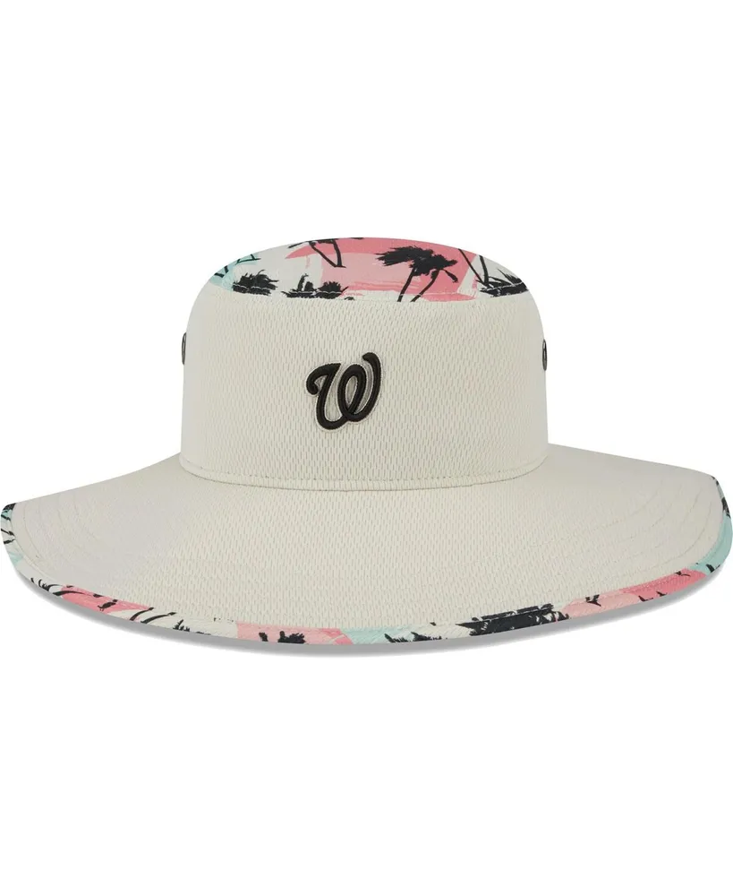 Men's New Era Natural Washington Nationals Retro Beachin' Bucket Hat