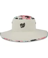 Men's New Era Natural Washington Nationals Retro Beachin' Bucket Hat