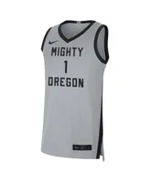 Men's Nike #1 Gray, Black Oregon Ducks Limited Basketball Jersey