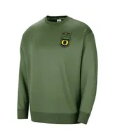 Women's Nike Olive Oregon Ducks Military-Inspired Collection All-Time Performance Crew Pullover Sweatshirt