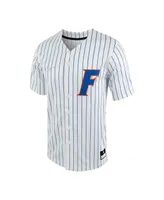 Men's Nike White, Royal Florida Gators Pinstripe Replica Full-Button Baseball Jersey