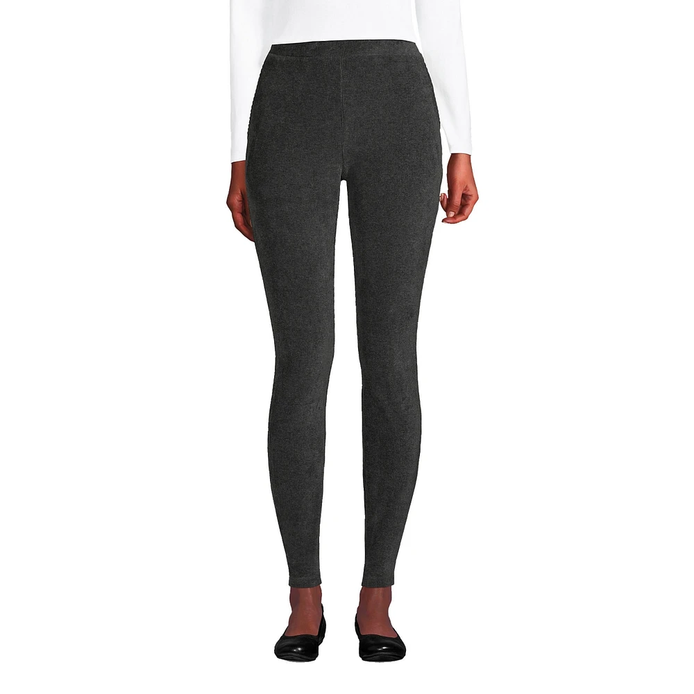 Lands' End Women's Tall Sport Knit High Rise Corduroy Leggings