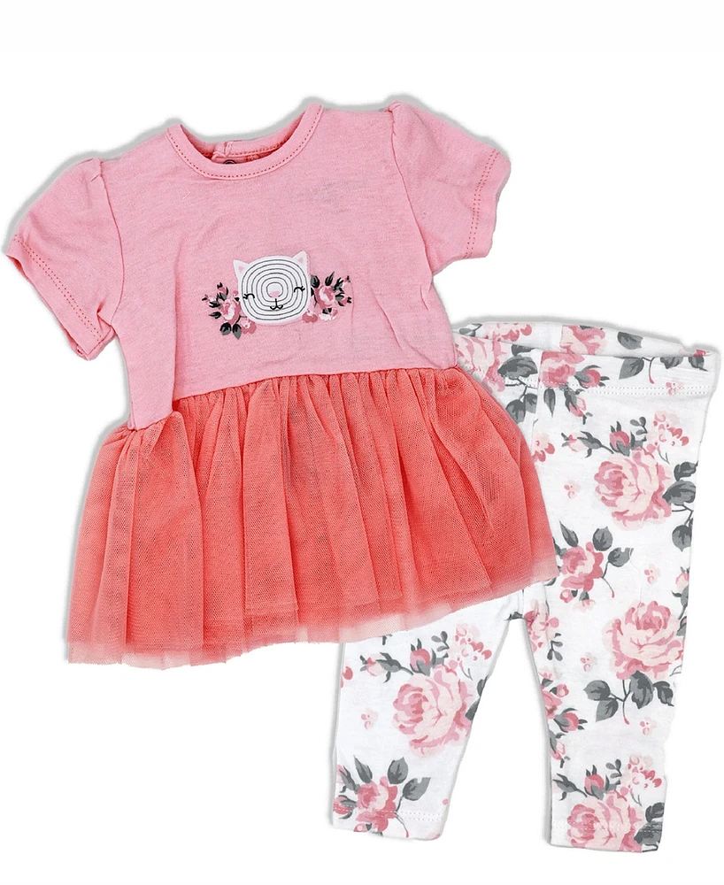 Lily & Jack Baby Girls Kitty Tutu Dress and Leggings, 2 Piece Set