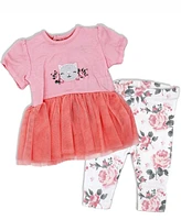 Lily & Jack Baby Girls Kitty Tutu Dress and Leggings, 2 Piece Set