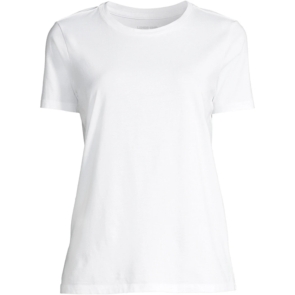 Lands' End Women's Relaxed Supima Cotton Short Sleeve Crewneck T-Shirt