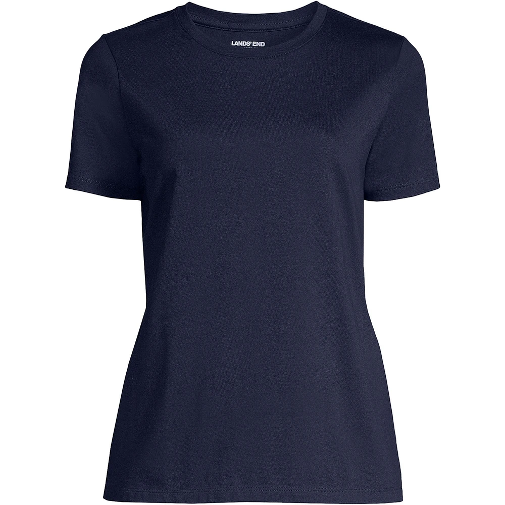 Lands' End Women's Relaxed Supima Cotton Short Sleeve Crewneck T-Shirt