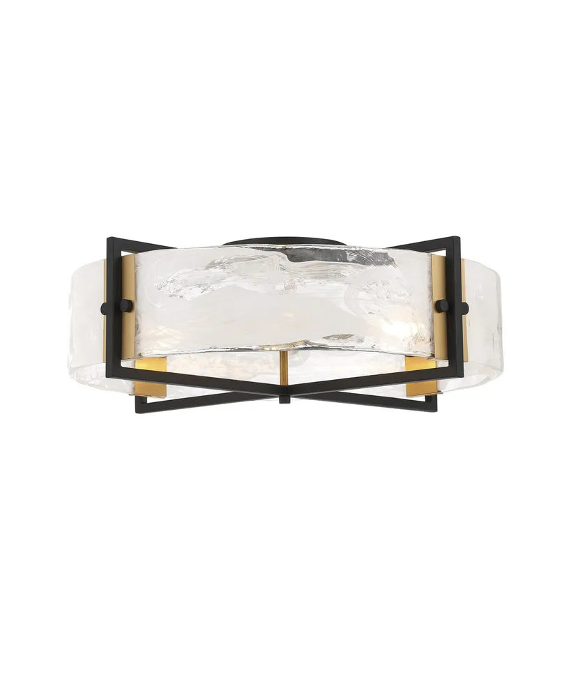 Savoy House Hayward 4-Light Ceiling Light in Matte Black with Warm Brass Accents