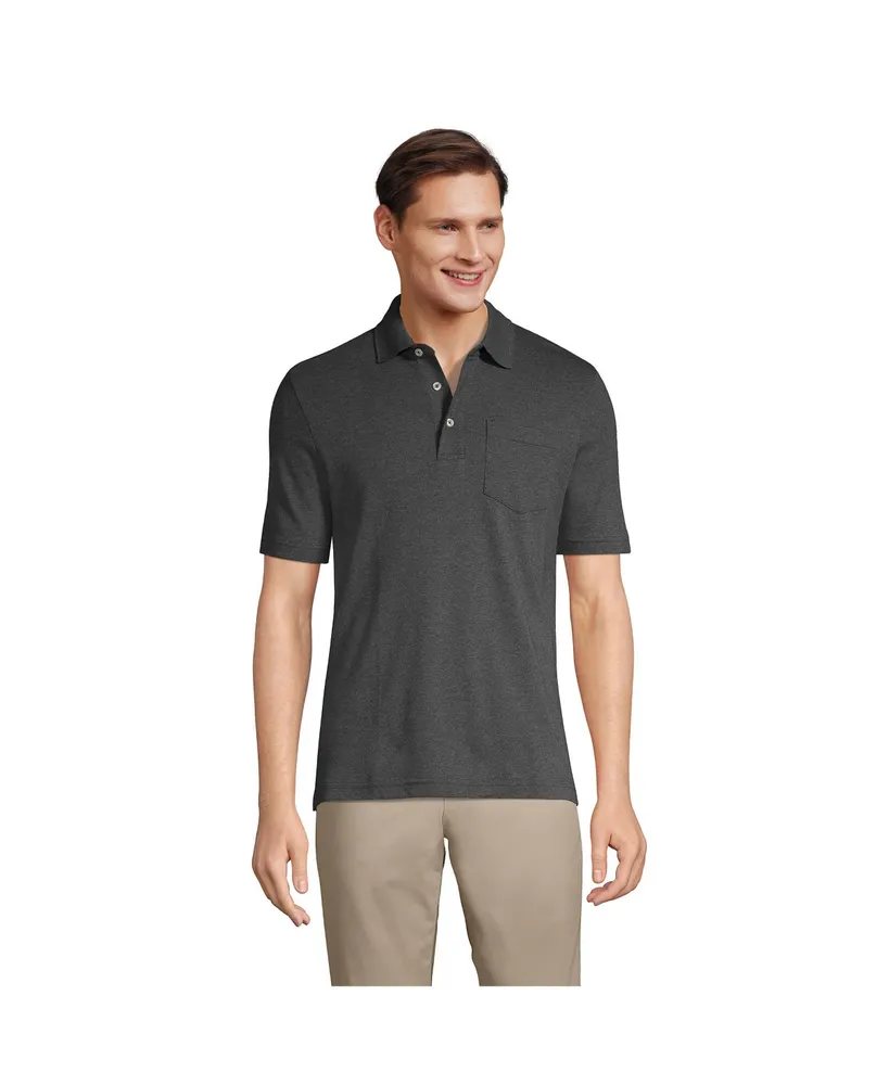 Lands' End Men's Short Sleeve Cotton Supima Polo Shirt with Pocket