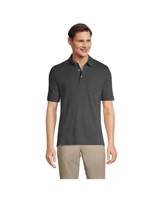 Lands' End Men's Short Sleeve Cotton Supima Polo Shirt with Pocket