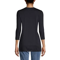 Lands' End Women's 3/4 Sleeve Supima Cotton Crewneck Tunic