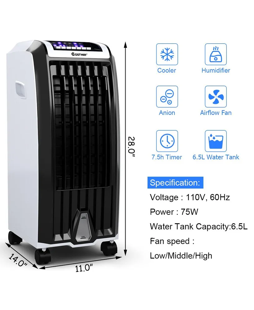 Evaporative Portable Cooler Fan Anion Humidify