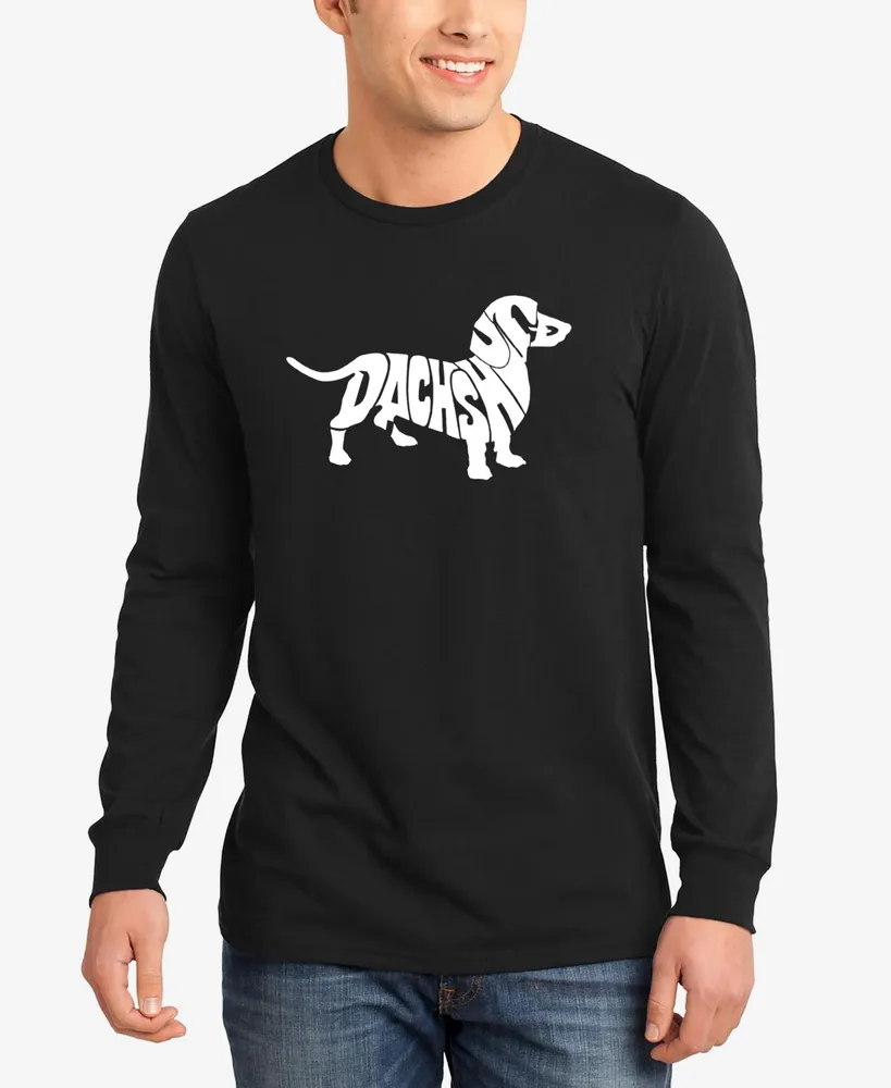 La Pop Art Men's Dachshund Word Long Sleeve T-shirt