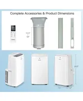 Costway 12000BTU Portable Air Conditioner 3-in-1 Air Cooler Fan Dehumidifier w/ Remote