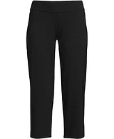 Lands' End Women's Starfish Mid Rise Elastic Waist Pull On Crop Pants