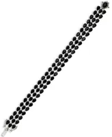 Black Sapphire Three-Row Bracelet in Sterling Silver (43 ct. t.w.), Created for Macy's