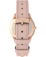Timex Women's Quartz Analog Premium Dress Leather Pink Watch 32mm