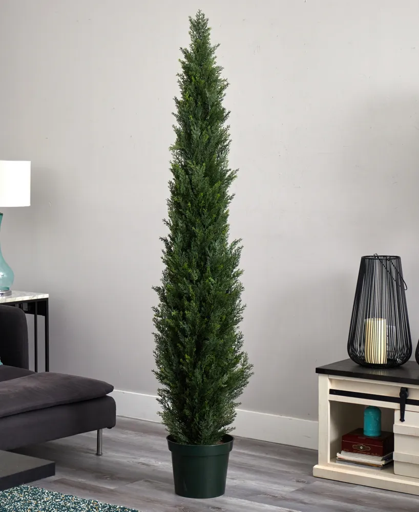 Nearly Natural 7' Mini Cedar Pine Tree in 12" Pot