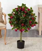 Nearly Natural 3' Fuchsia Artificial Tree