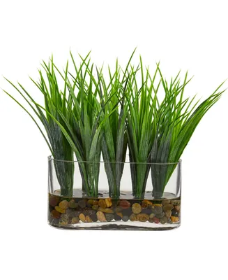 Nearly Natural Vanilla Grass Artificial Plant in Oval Vase