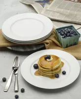 Fitz and Floyd Everyday Whiteware Beaded Dinner Plate 4 Piece Set