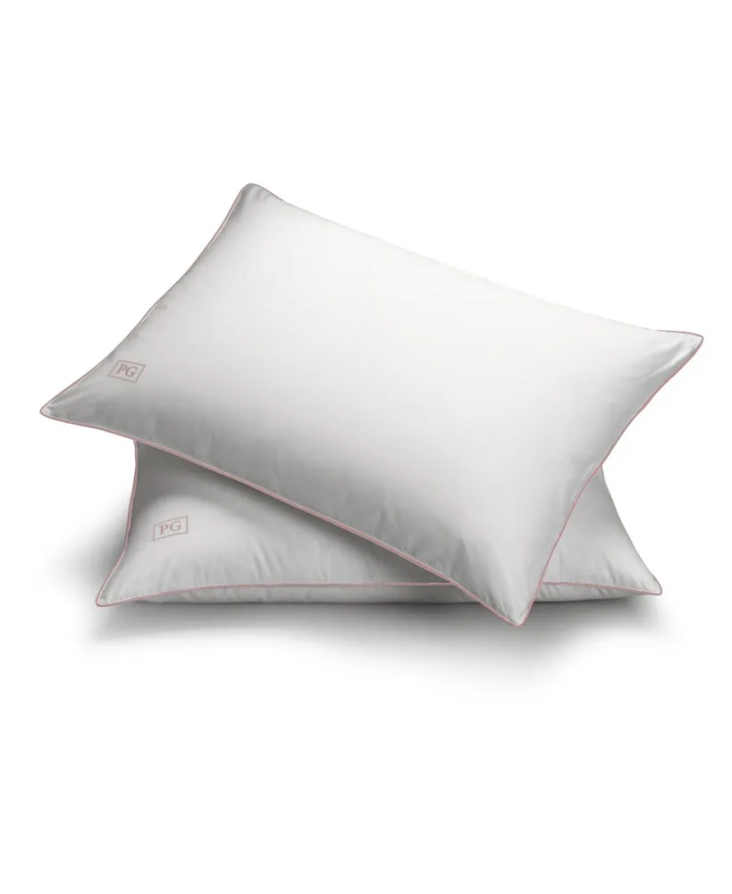 Pillow Gal White Goose Down and Removable Pillow Protector Standard/Queen, Set of 2, White