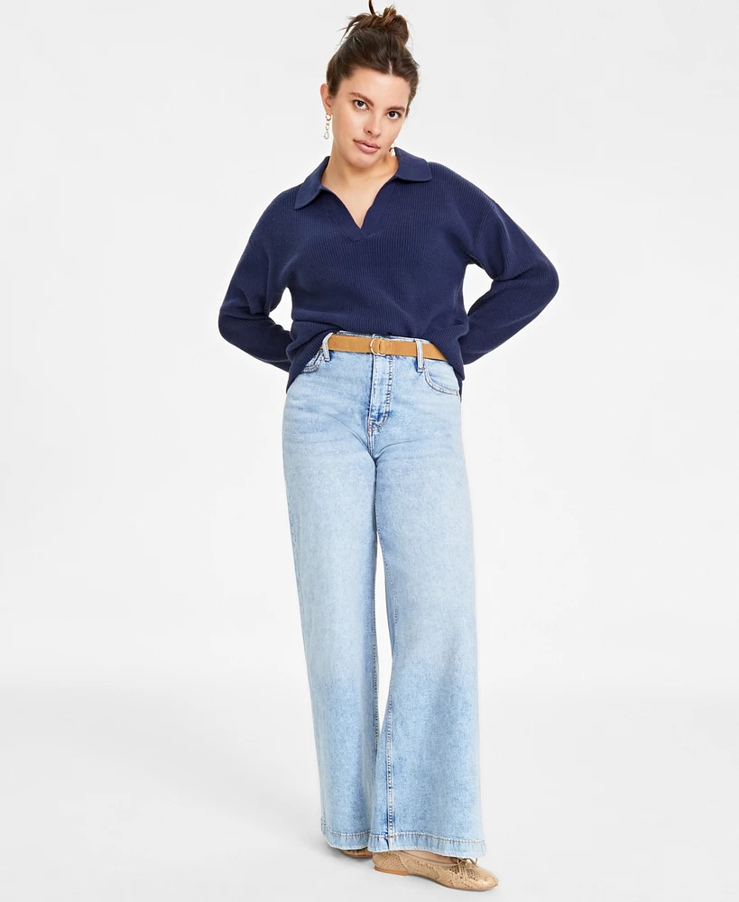 On 34th Women's High Rise Wide-Leg Jeans, Regular and Short, Created for Macy's