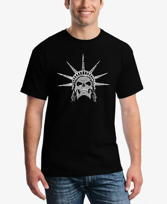La Pop Art Men's Word Freedom Skull Short Sleeve T-shirt