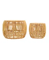 Tov Furniture Azrina Rattan Nesting Tables, Set of 2