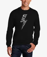 La Pop Art Men's Word Crewneck Lightning Bolt Sweatshirt