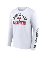 Men's Fanatics Red, White Tampa Bay Buccaneers Long and Short Sleeve Two-Pack T-shirt