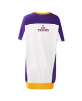 Women's G-iii 4Her by Carl Banks White Lsu Tigers Home Run T-shirt Dress