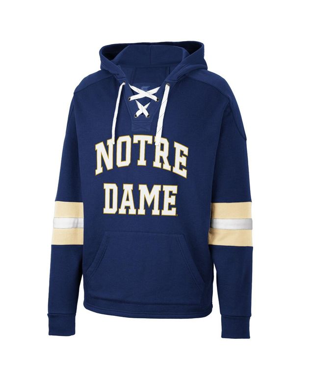 Men's Colosseum Navy Notre Dame Fighting Irish Lace-Up 4.0 Pullover Hoodie